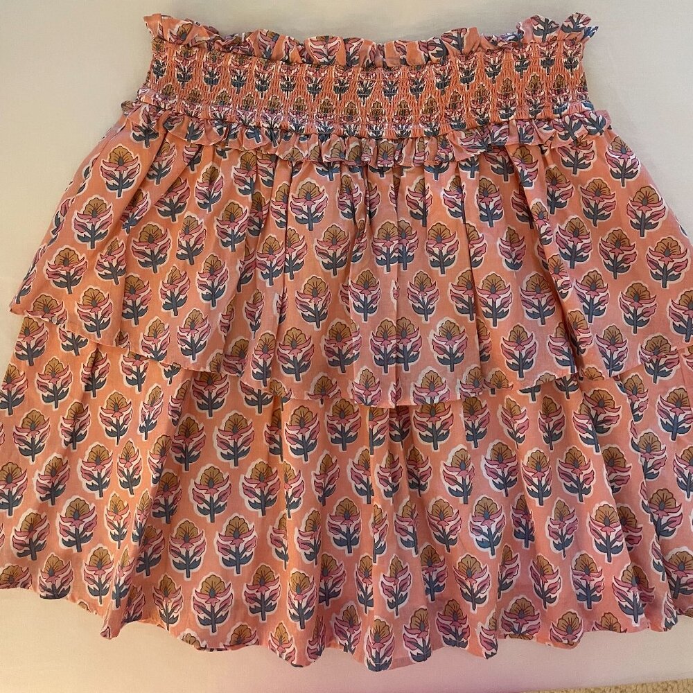 Marea Peach Tiered Skirt